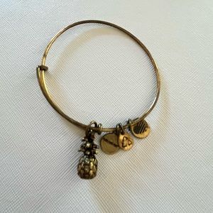 Alex and Ani Gold Pineapple Charm Bracelet Bangle
